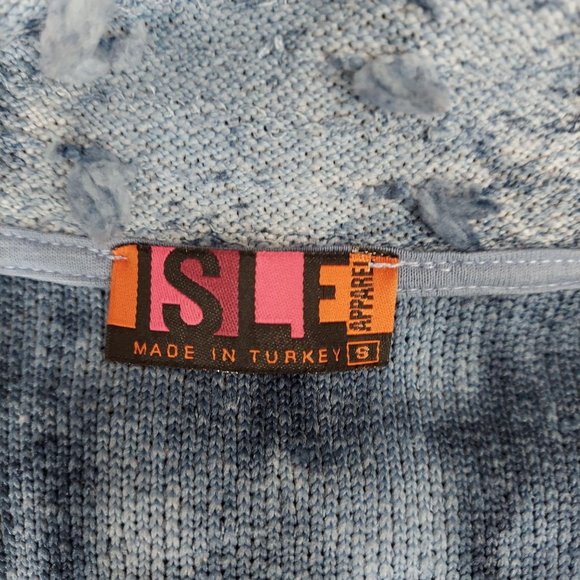 Isle Apparel Fringed Blazer Jacket Blue S - Picture 10 of 11